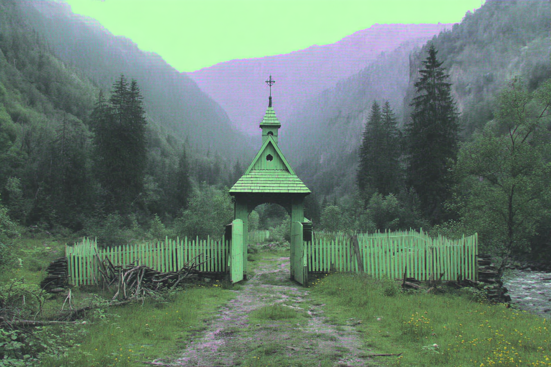 Brama wjazdowa i ogrodzenie w stylu zakopiańskim