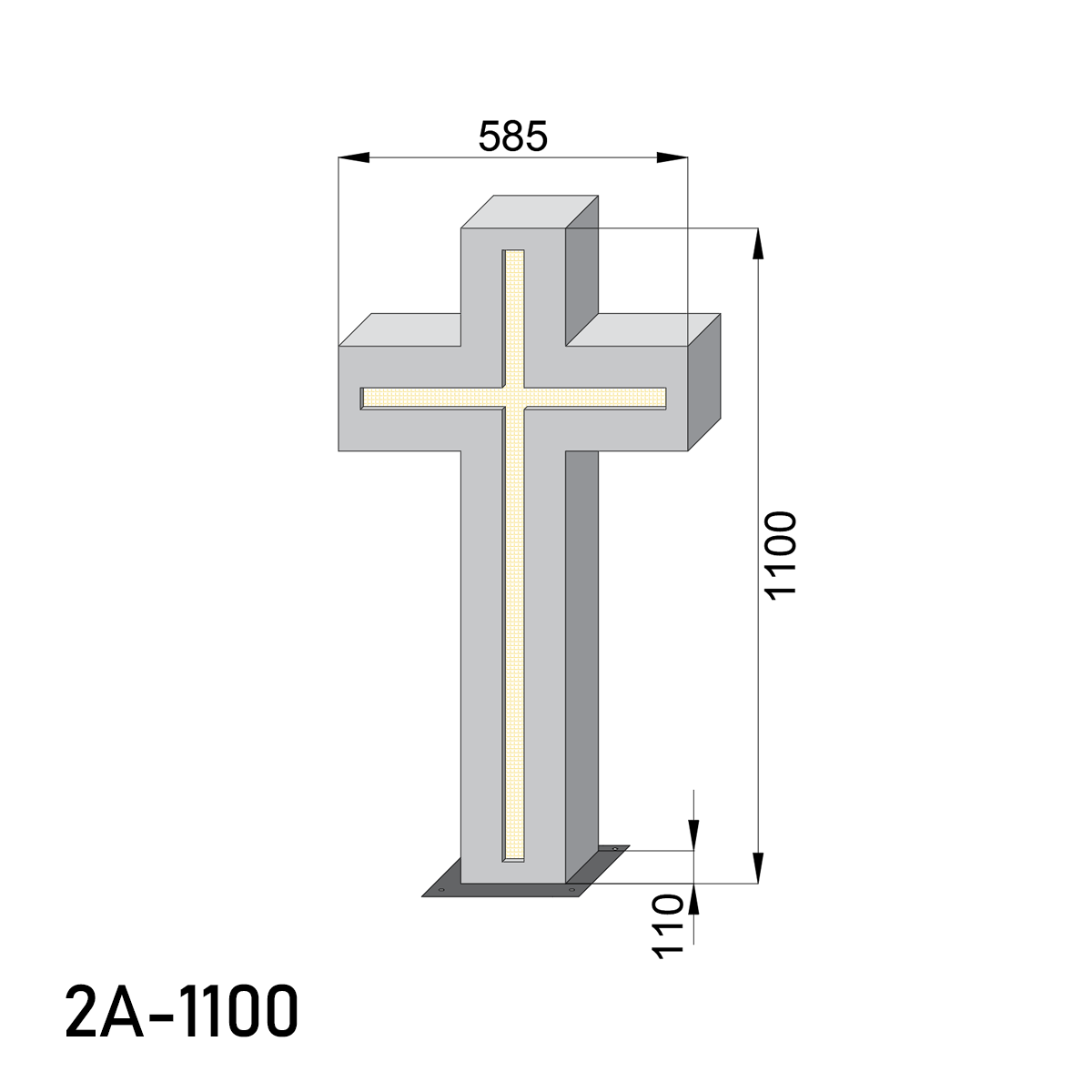 Krzyż nagrobny 2A-1100 2C-1100