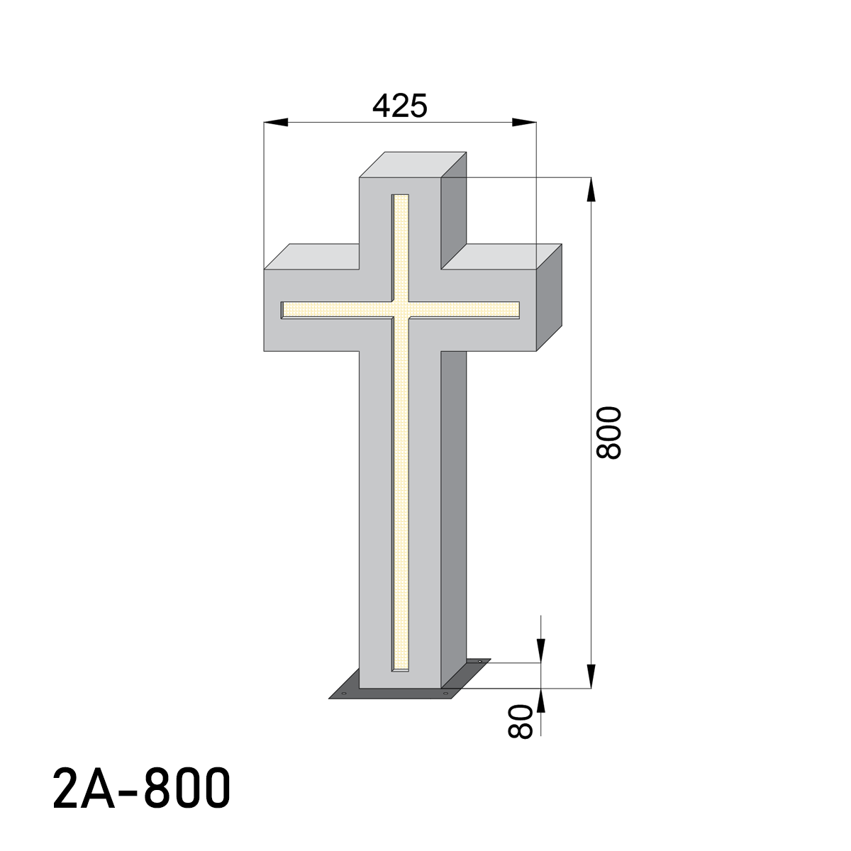 Krzyż nagrobny 2A-800 2C-800