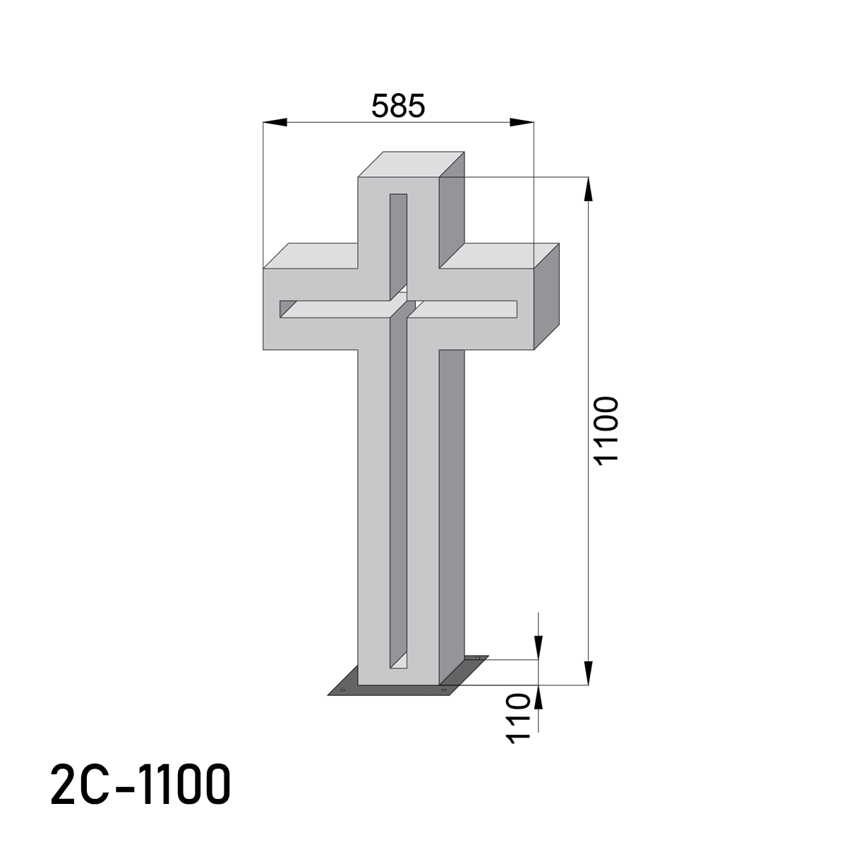 Krzyż nagrobny 2A-1100 2C-1100