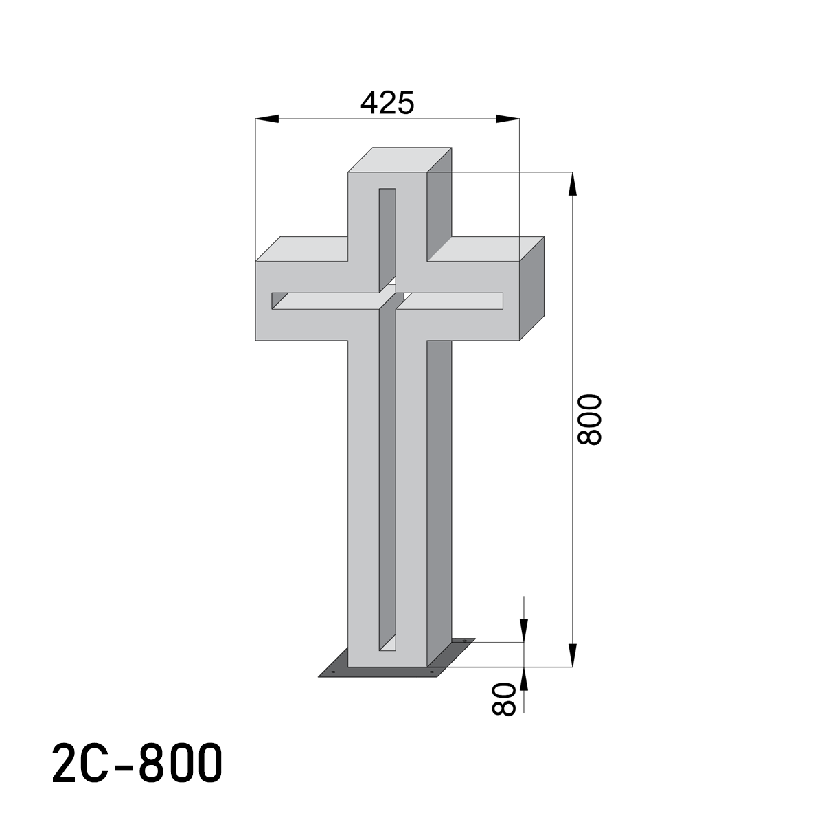 Krzyż nagrobny 2A-800 2C-800