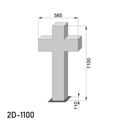 Krzyż nagrobny 2D-800 2D-1100