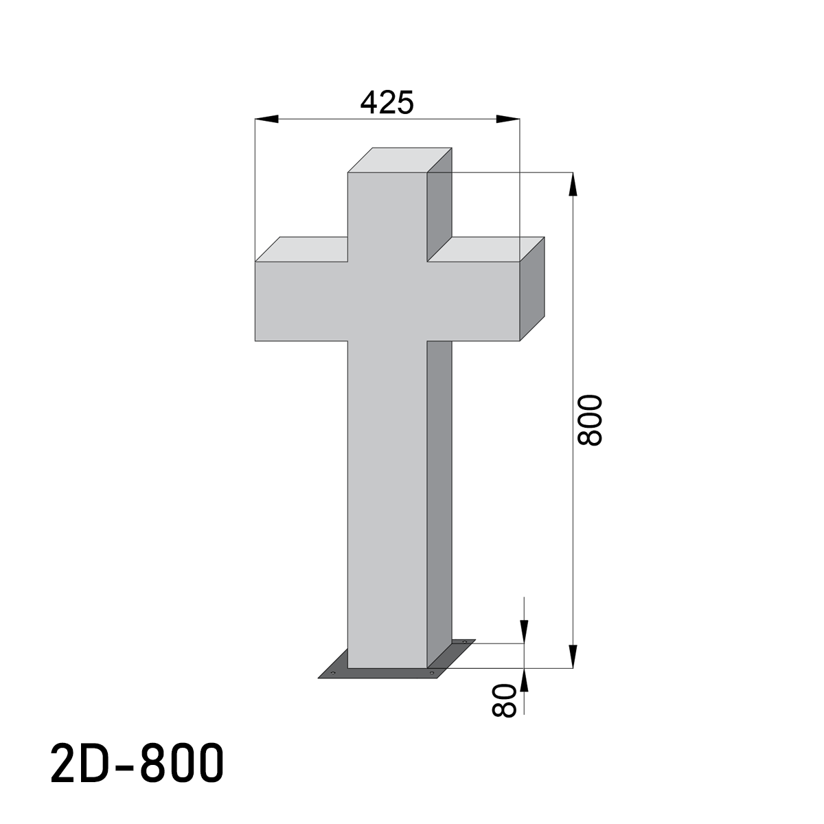 Krzyż nagrobny 2D-800 2D-1100