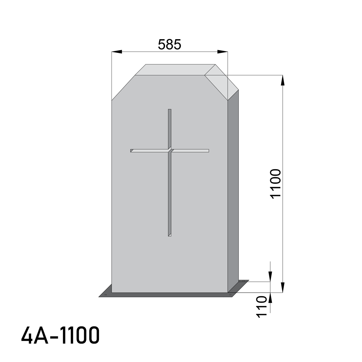 Krzyż nagrobny 4A-1100 4B-1100