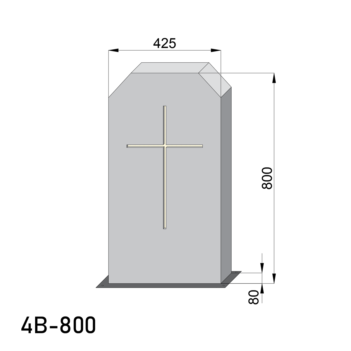 Krzyż nagrobny 4A-800 4B-800