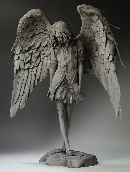 Anioł fantastyczny  - rzeźba z betonu architektonicznego lub z gipsu