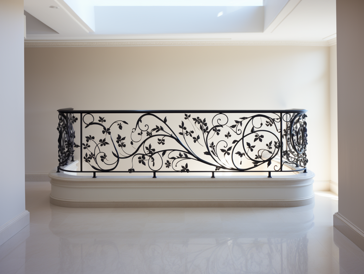 Balustrada kuta na balkon, taras, schody - abstrakcyjne kwiaty