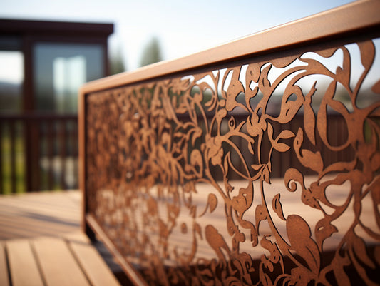 Balustrada tarasowa ze stali cor-ten - motyw natury