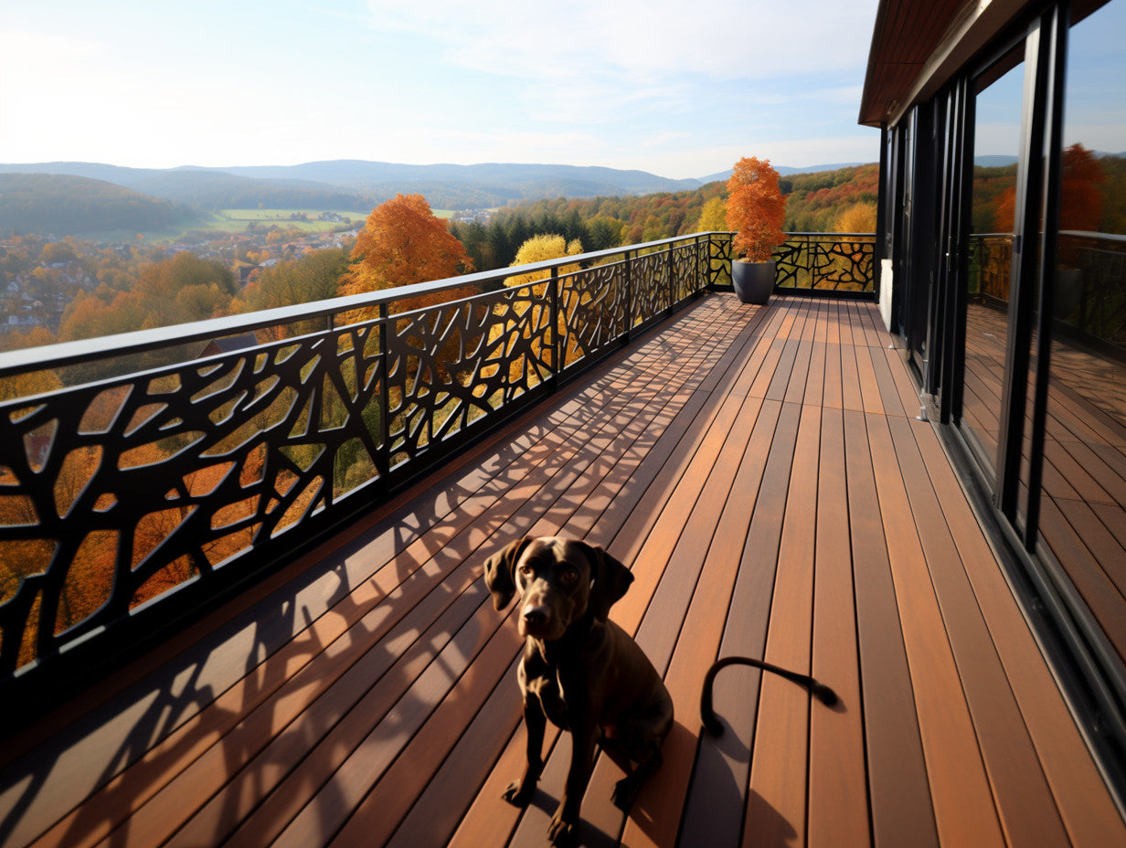 Balustrada na balkon, taras, schody ze stali Cor-Ten - nowoczesna