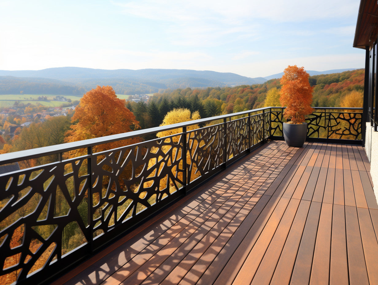 Balustrada na balkon, taras, schody ze stali Cor-Ten - nowoczesna