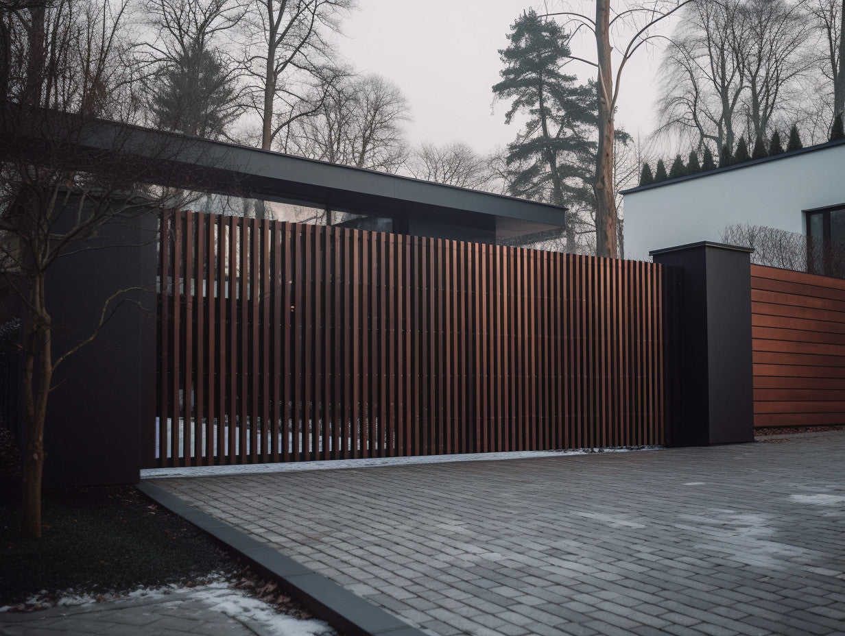 Brama wjazdowa ze stali COR-TEN® - Bauhaus