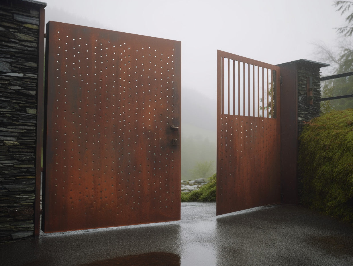 Brama wjazdowa ze stali COR-TEN® - biomimikra