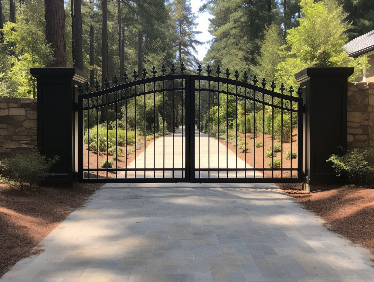 Brama wjazdowa, ogrodowa, kuta ze stali - klasyczna