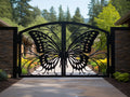 Artystyczna, kuta ogrodowa brama wjazdowa - Motyl