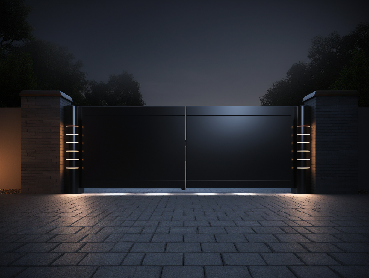 Brama kute, wjazdowa - futurystyczny minimalizm LED