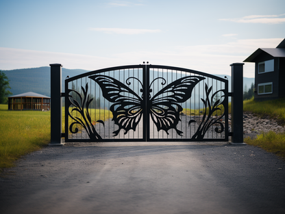Kuta brama wjazdowa do ogrodu - efekt motyla