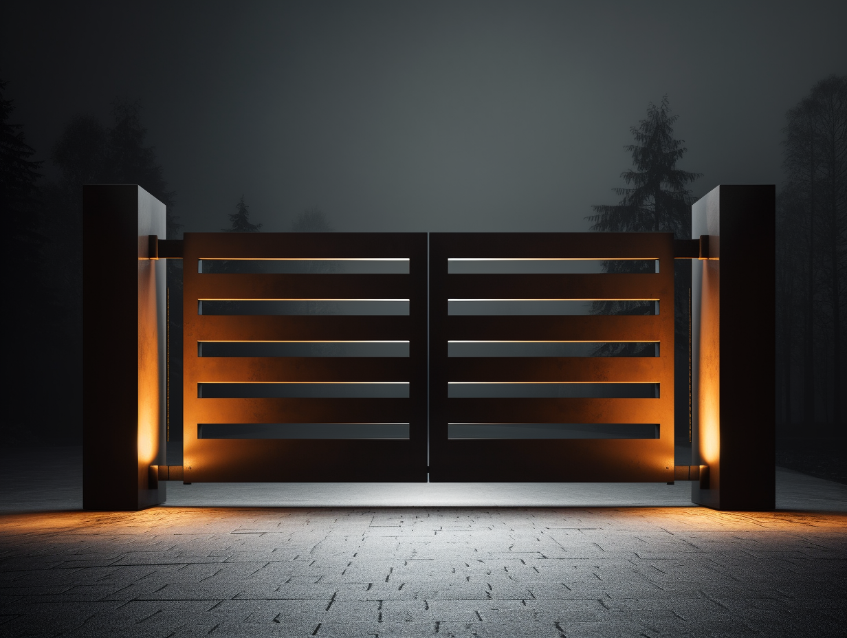 Brama wjazdowa ze stali COR-TEN - Nowoczesna