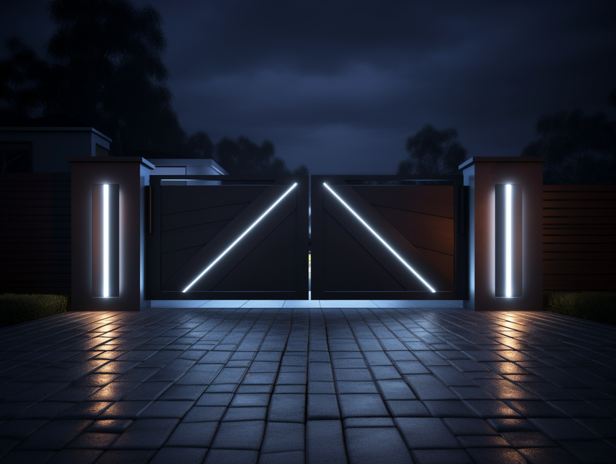 Entrance gate - futuristic minimalism "triangle" 