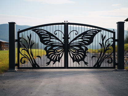 Kuta brama wjazdowa do ogrodu - efekt motyla