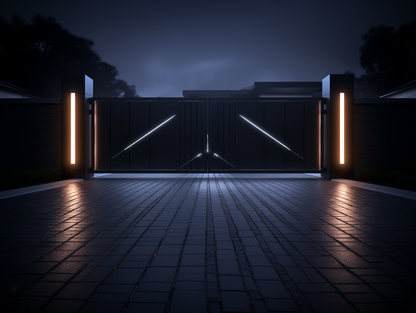 Entrance gate - futuristic minimalism "x wing" 