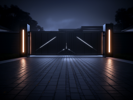 Brama wjazdowa - futurystyczny minimalizm "x wing"