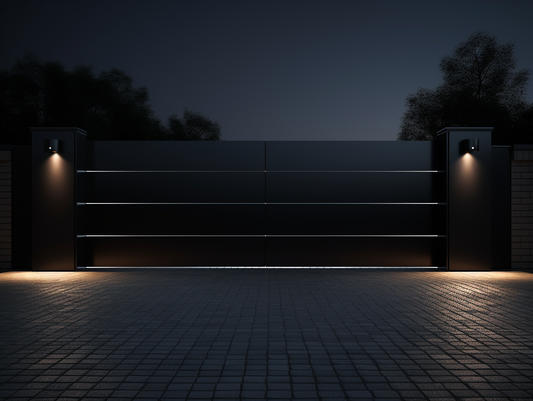 Nowoczesna brama wjazdowa. Futurystyczny minimalizm