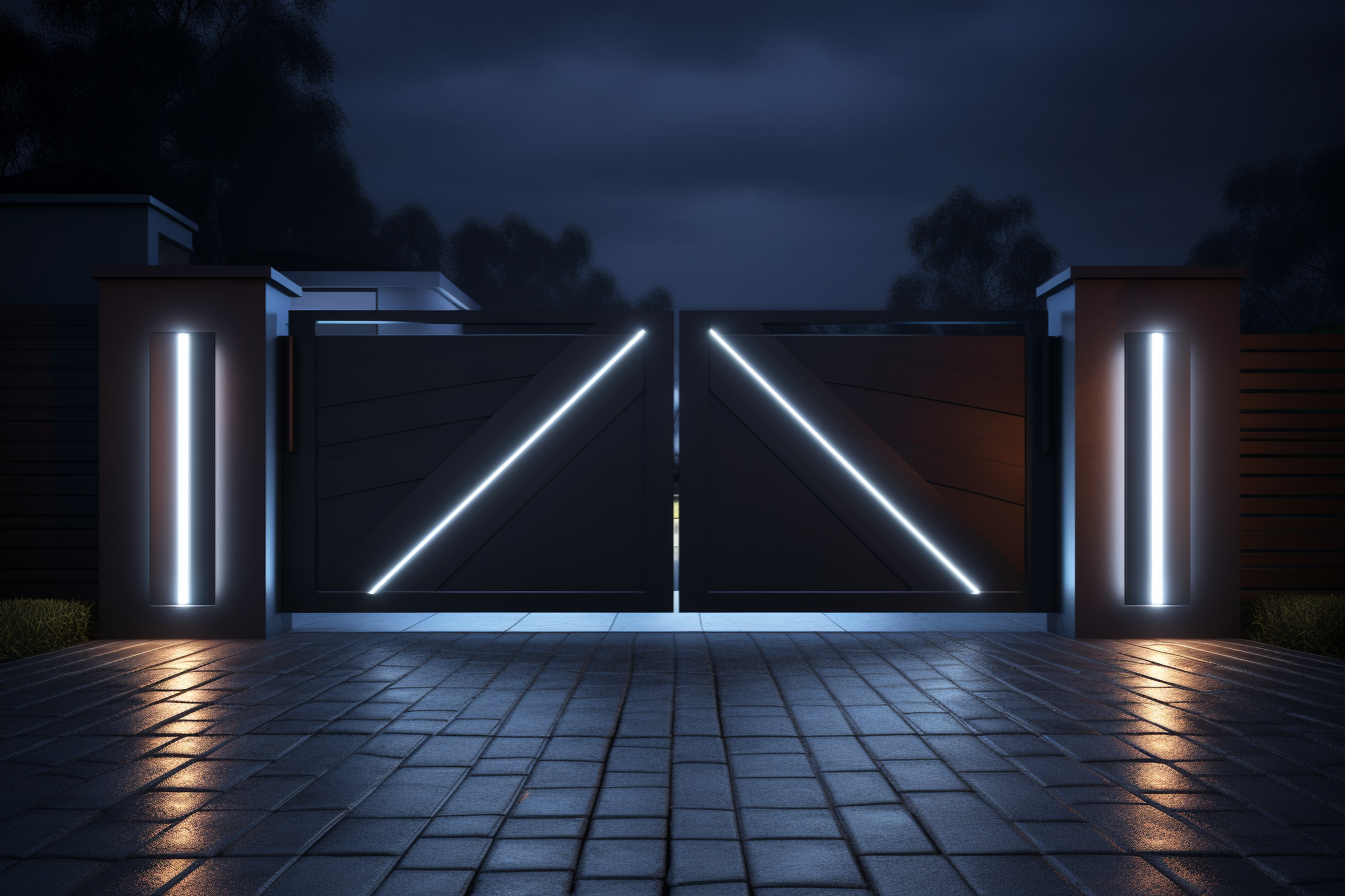 Brama wjazdowa - futurystyczny minimalizm "trójkąt"
