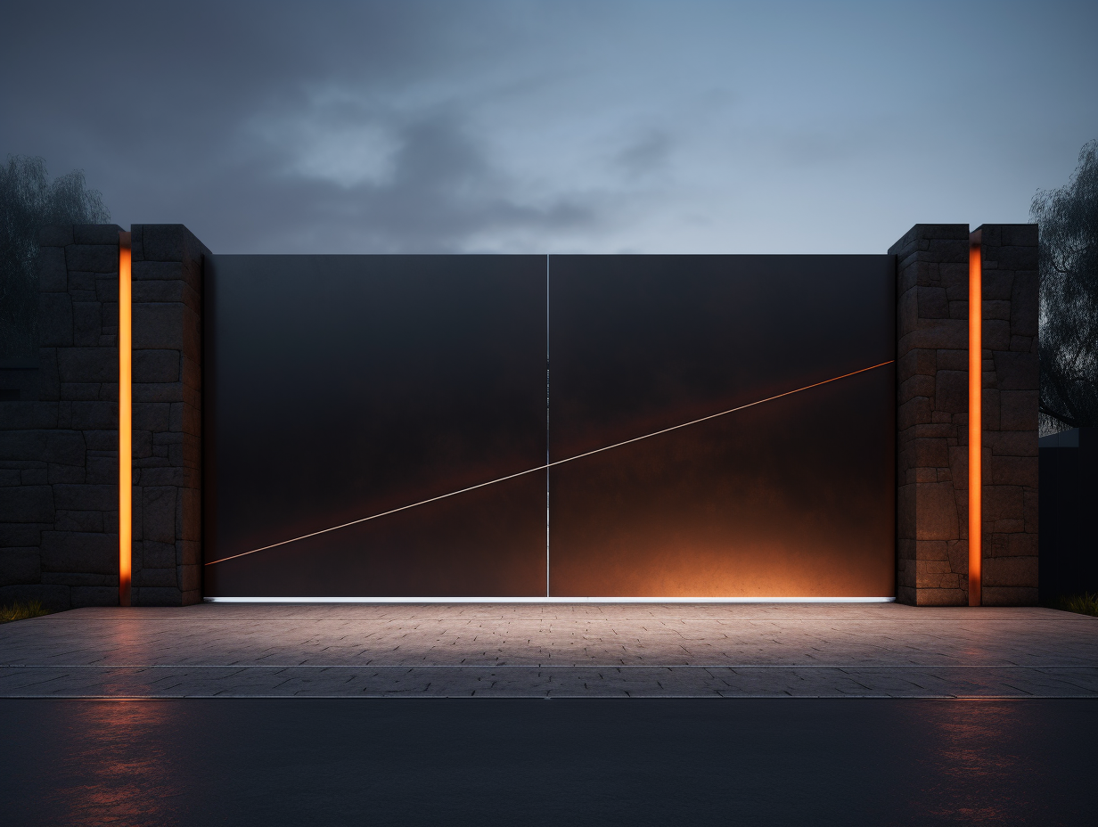 Brama wjazdowa ze stali COR-TEN - nowoczesna, wypełniona.