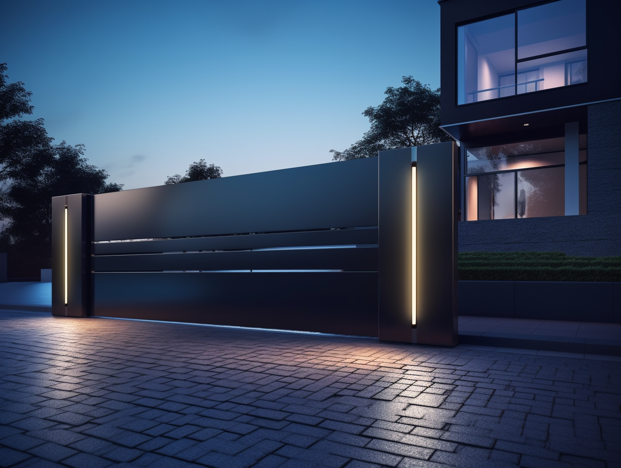 Brama wjazdowa z podświetleniem LED - minimalistyczny futuryzm