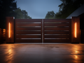 Brama wjazdowa, ogrodowa ze stali COR-TEN - Nowoczesna, oszczędna, LED