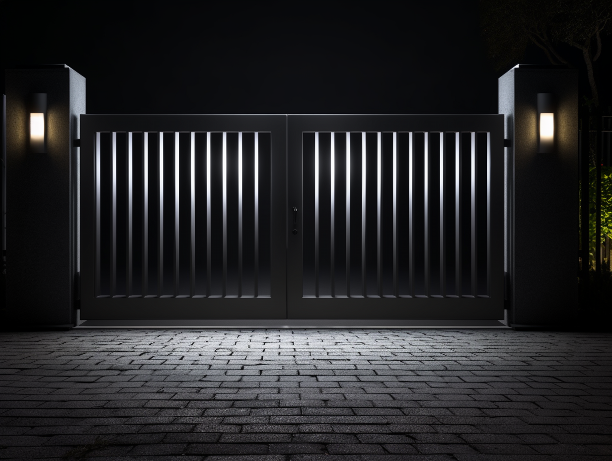 Entrance gate with LED lighting - modern, economical. – IDEOVO ...