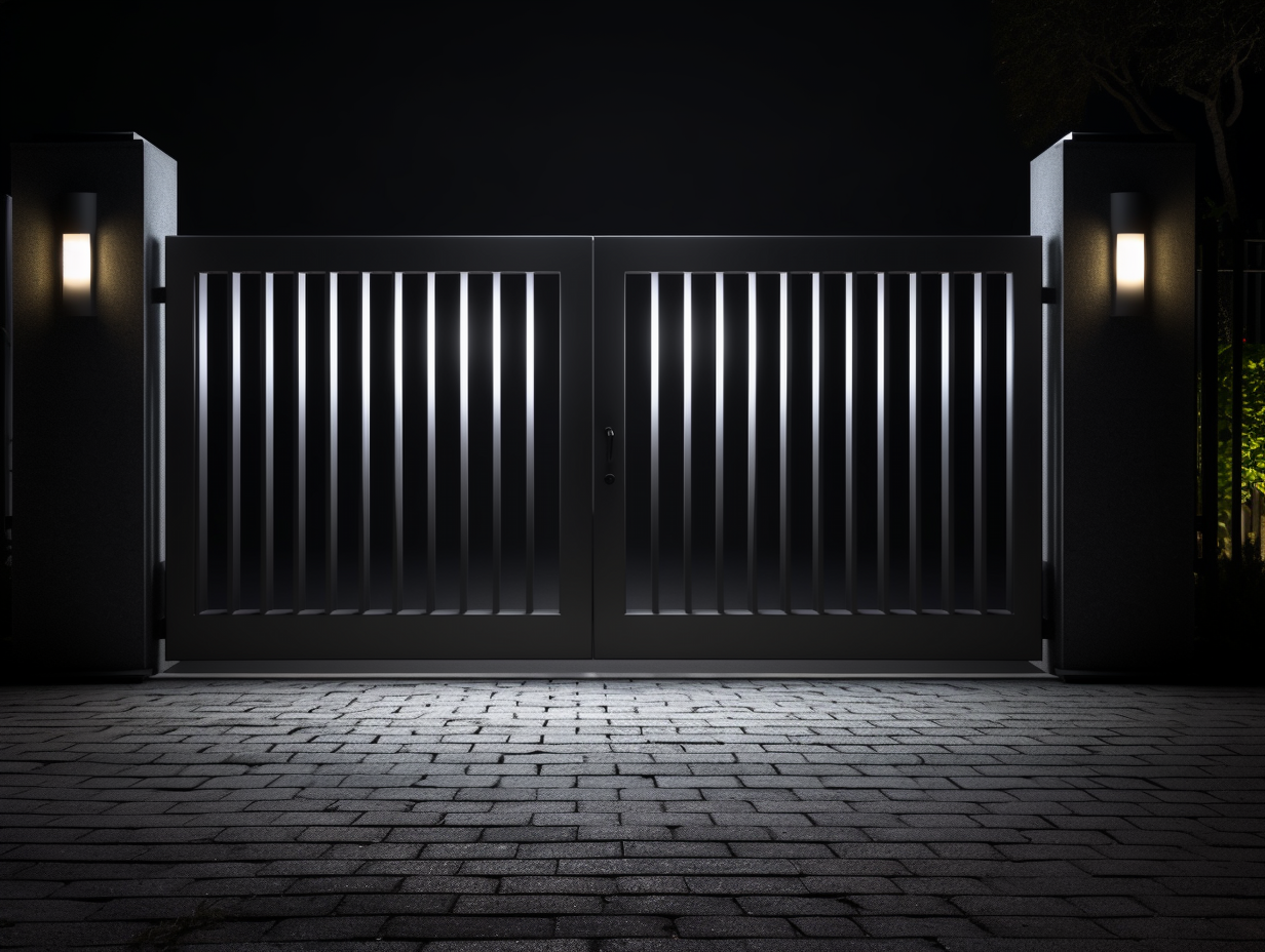 Entrance gate with LED lighting - modern, economical. 