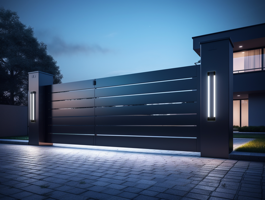 Brama wjazdowa z LED - futurystyczny minimalizm