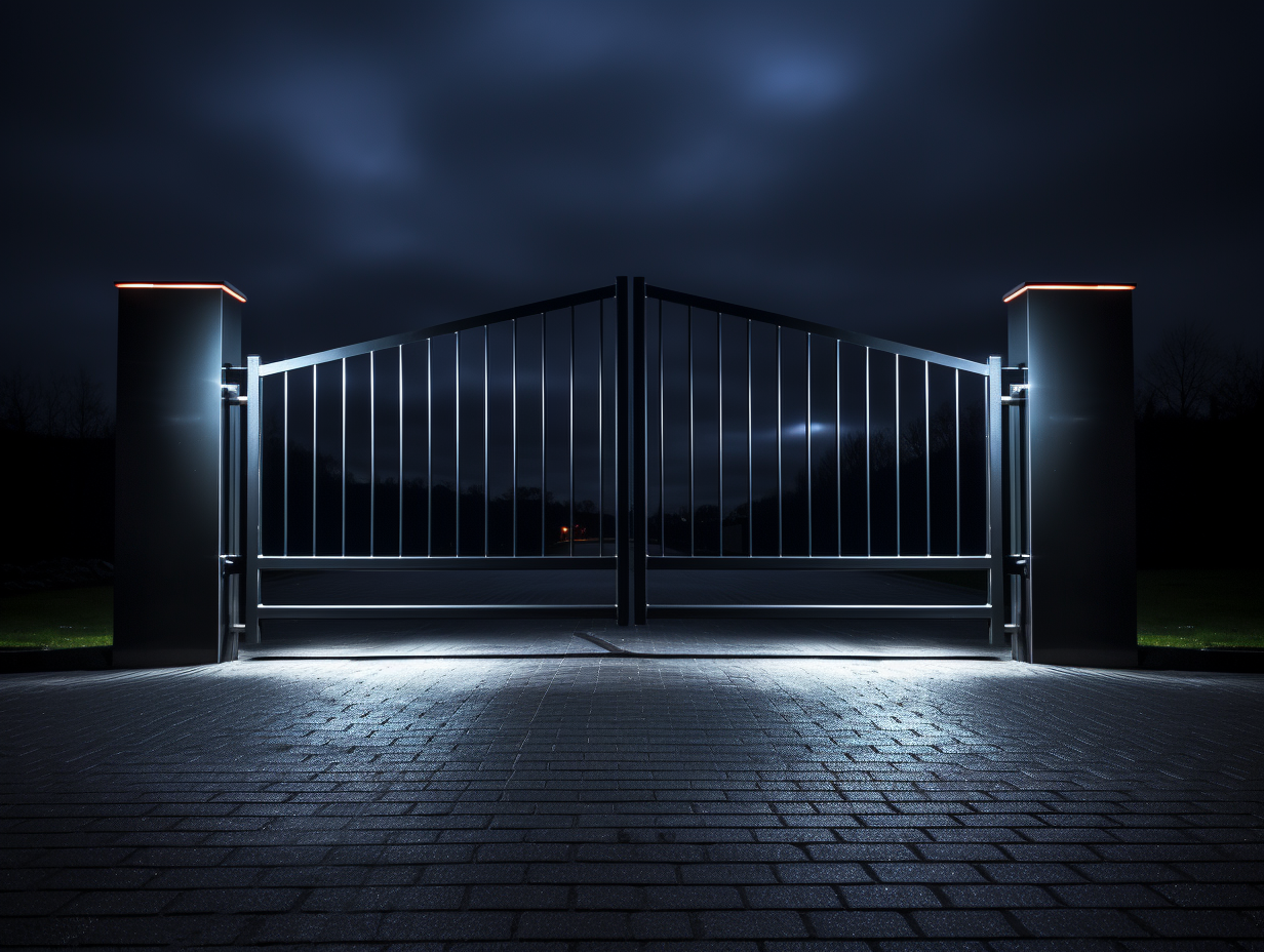 Brama wjazdowa z oświetleniem LED - nowoczesna