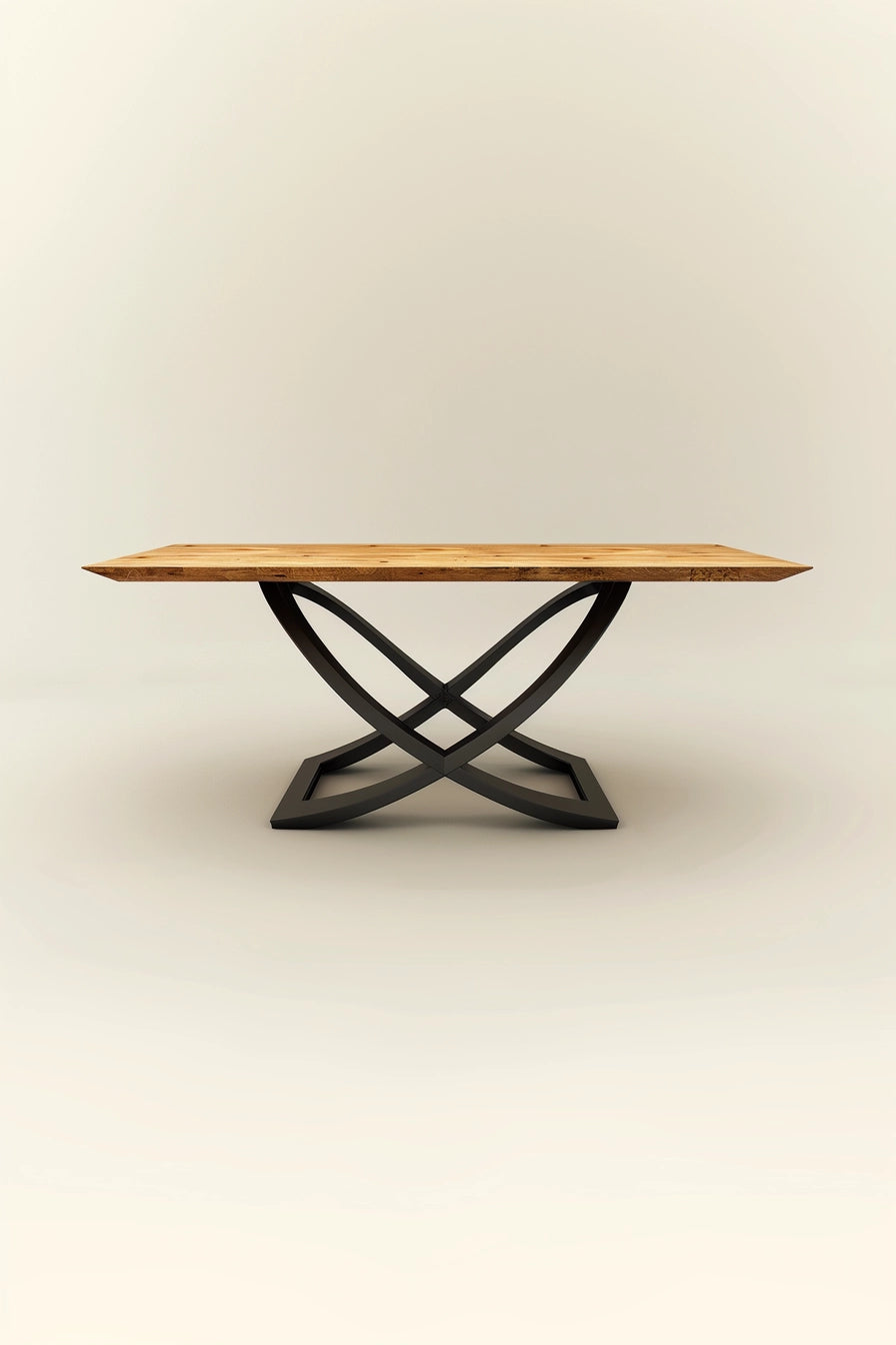 designer table steel wood