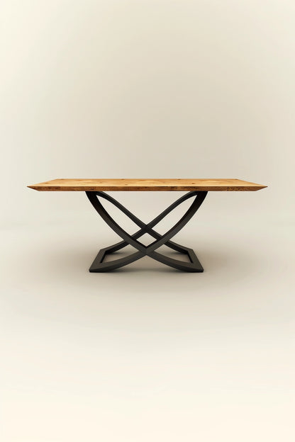 designer table steel wood