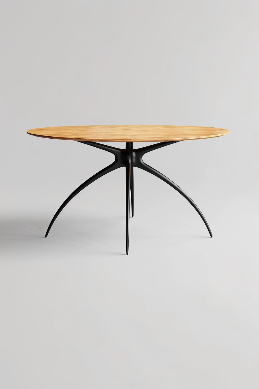 Stolik kawowy ze stali i drewna  - ręcznie rzeźbiony na zamówienie