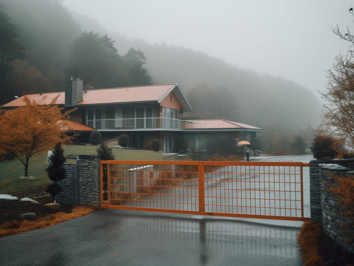 Brama wjazdowa ze stali COR-TEN® - Oszczędna, w stylu bauhaus.. Dieter rams