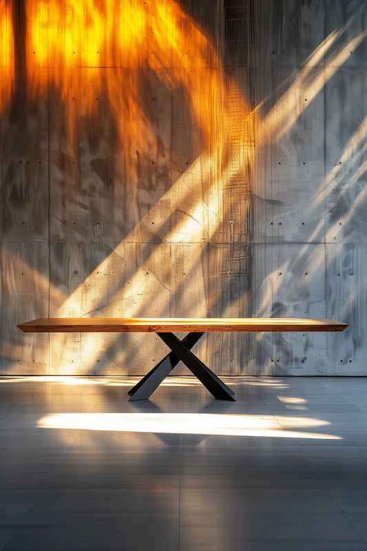 designer steel and wood table luxury custom made