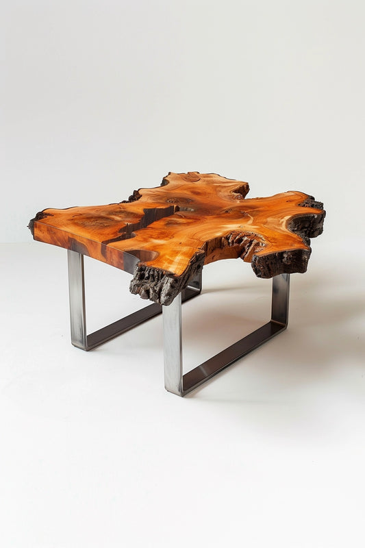 designer steel coffe table reclaimed wood