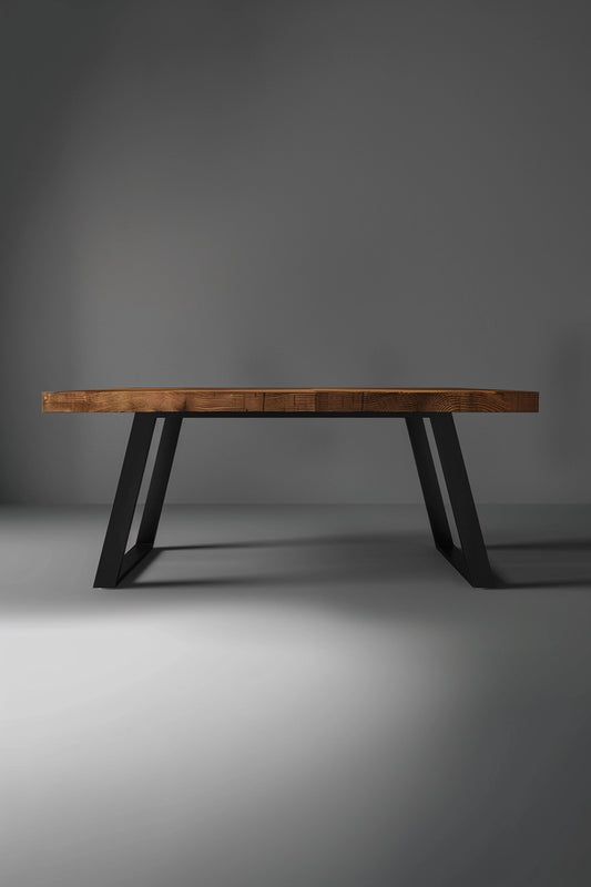 steel designer table wood 