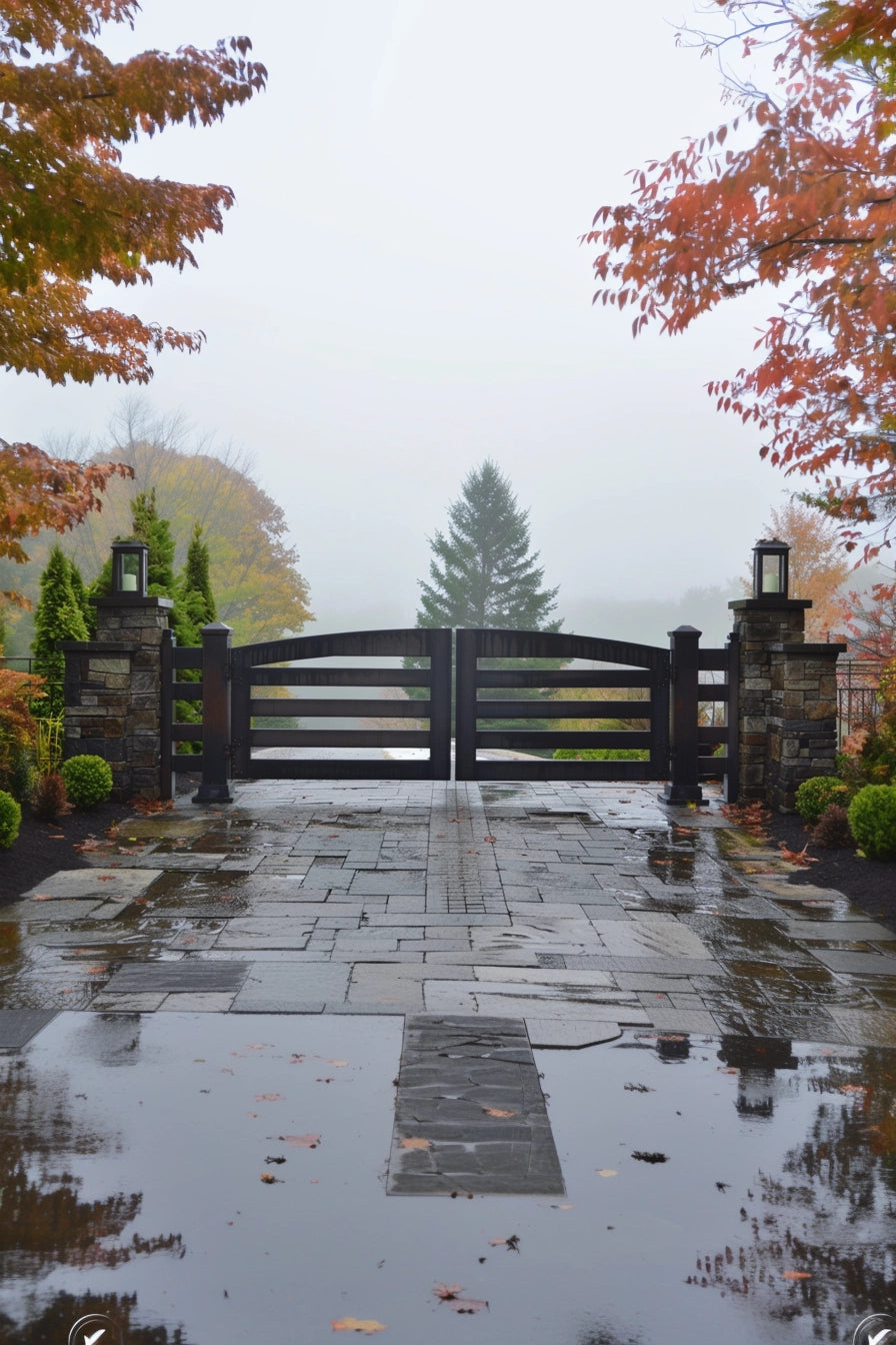 designer driveway gate steel minimalist