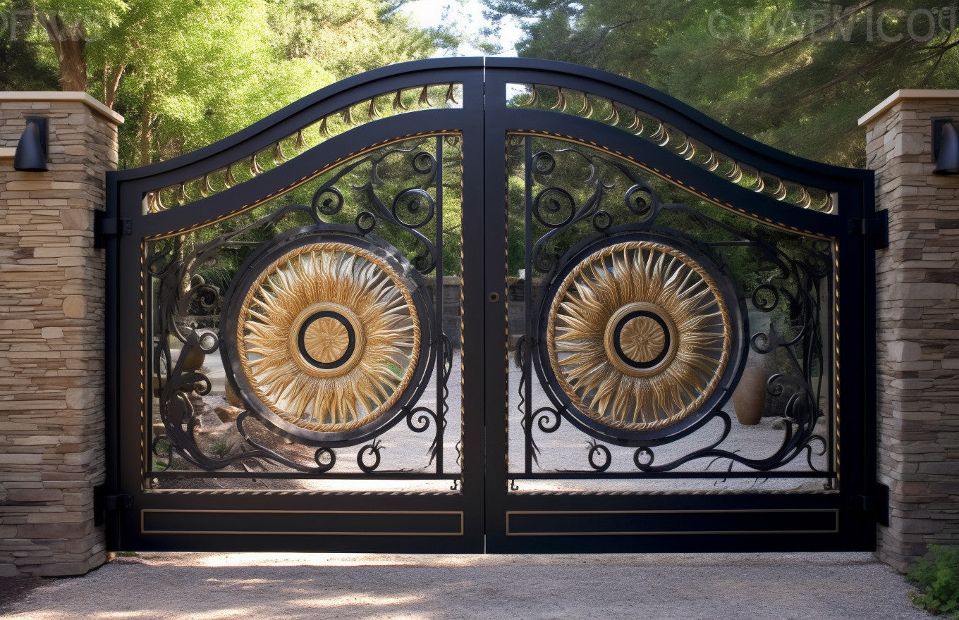 Brama wjazdowa, dekoracyjna, kuta - "Zirnitra" - kowalstwo artystyczne