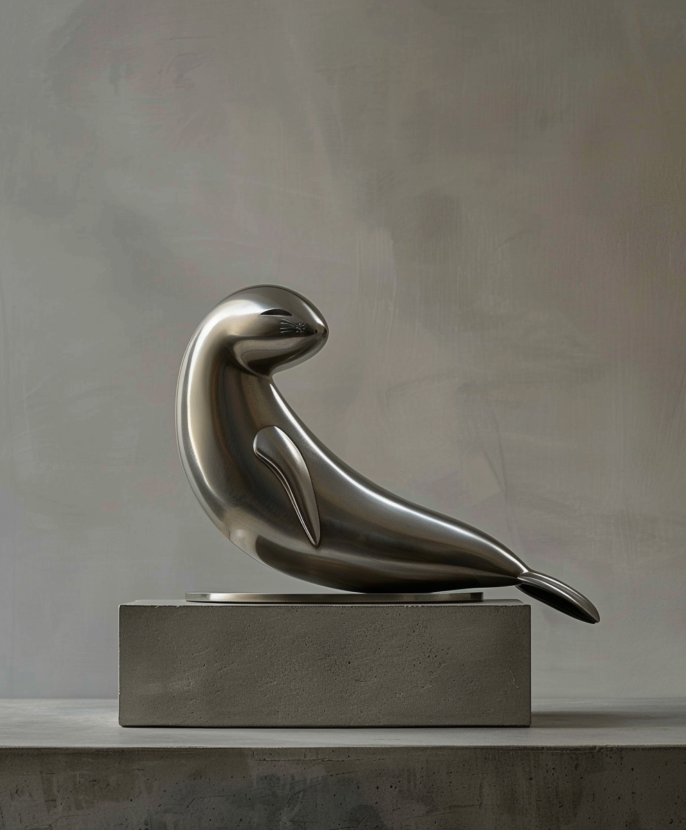 solitary monk seal sculpture / foka mniszka