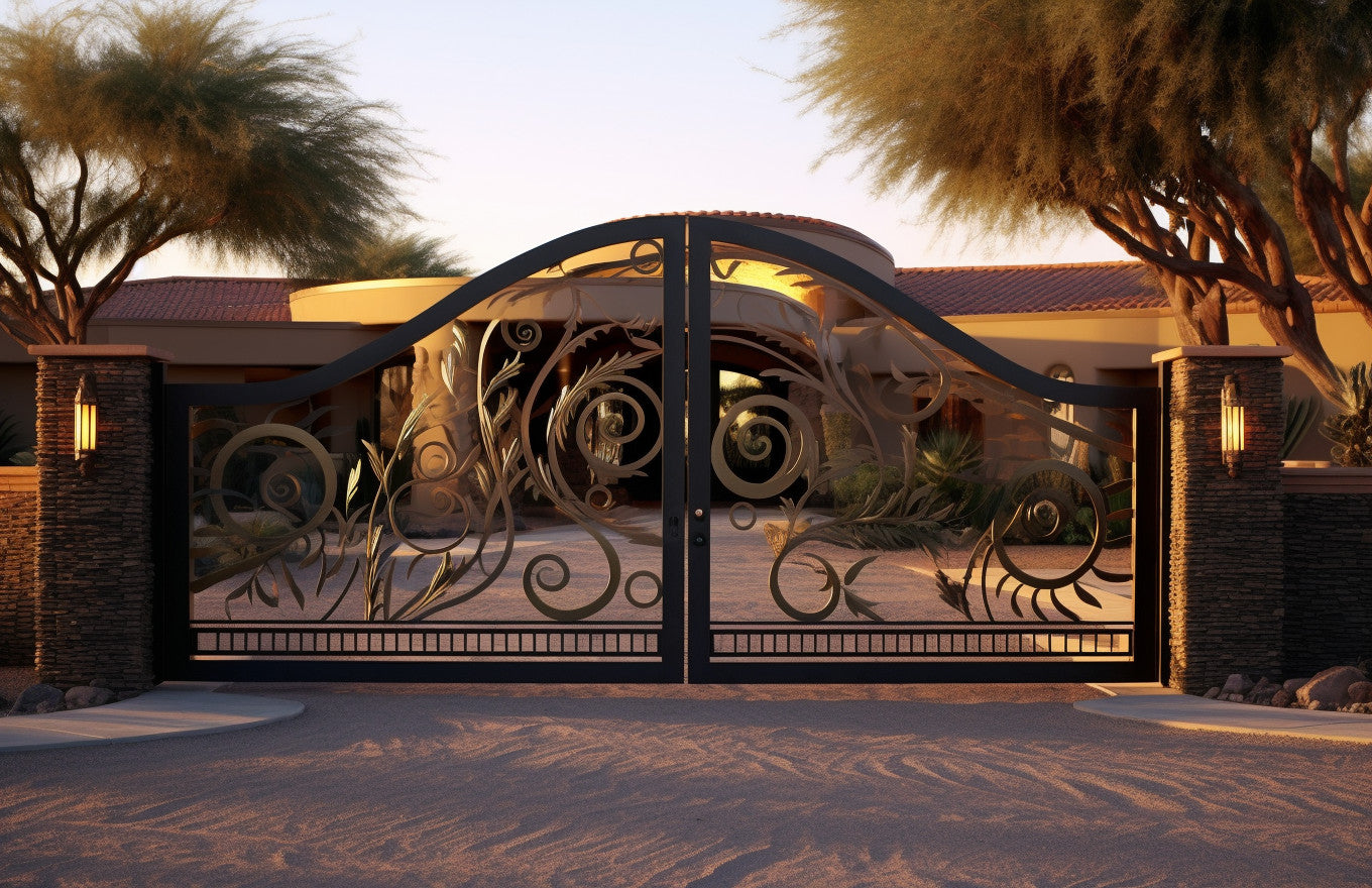 Dekoracyjna brama wjazdowa - "Art noveau" kowalstwo artstyczne