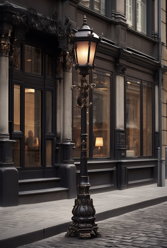 "Bdzigost" - Dekoracyjna latarnia uliczna, stalowa - na wymiar kuta