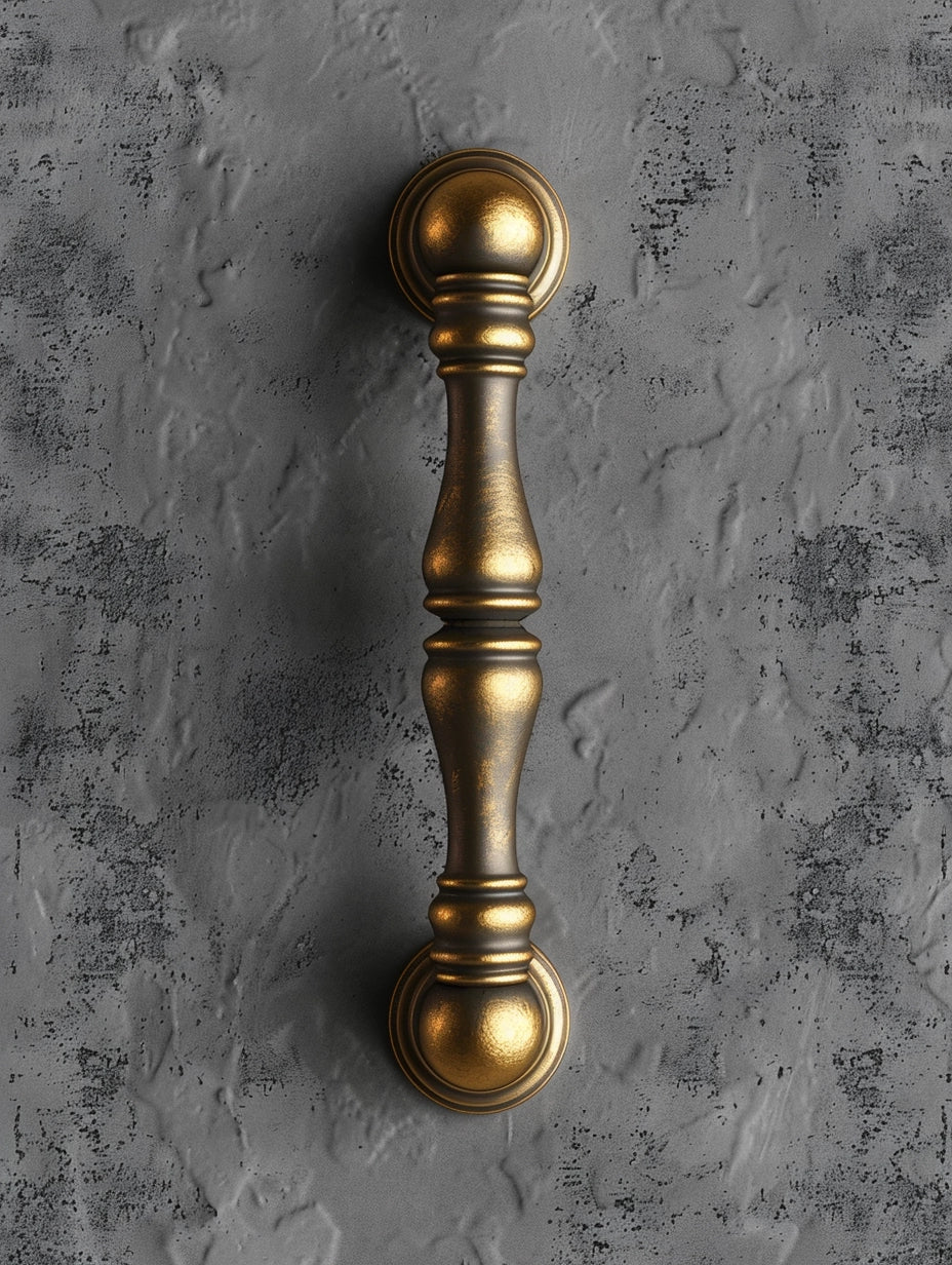 Copper door handle, decorative - km01