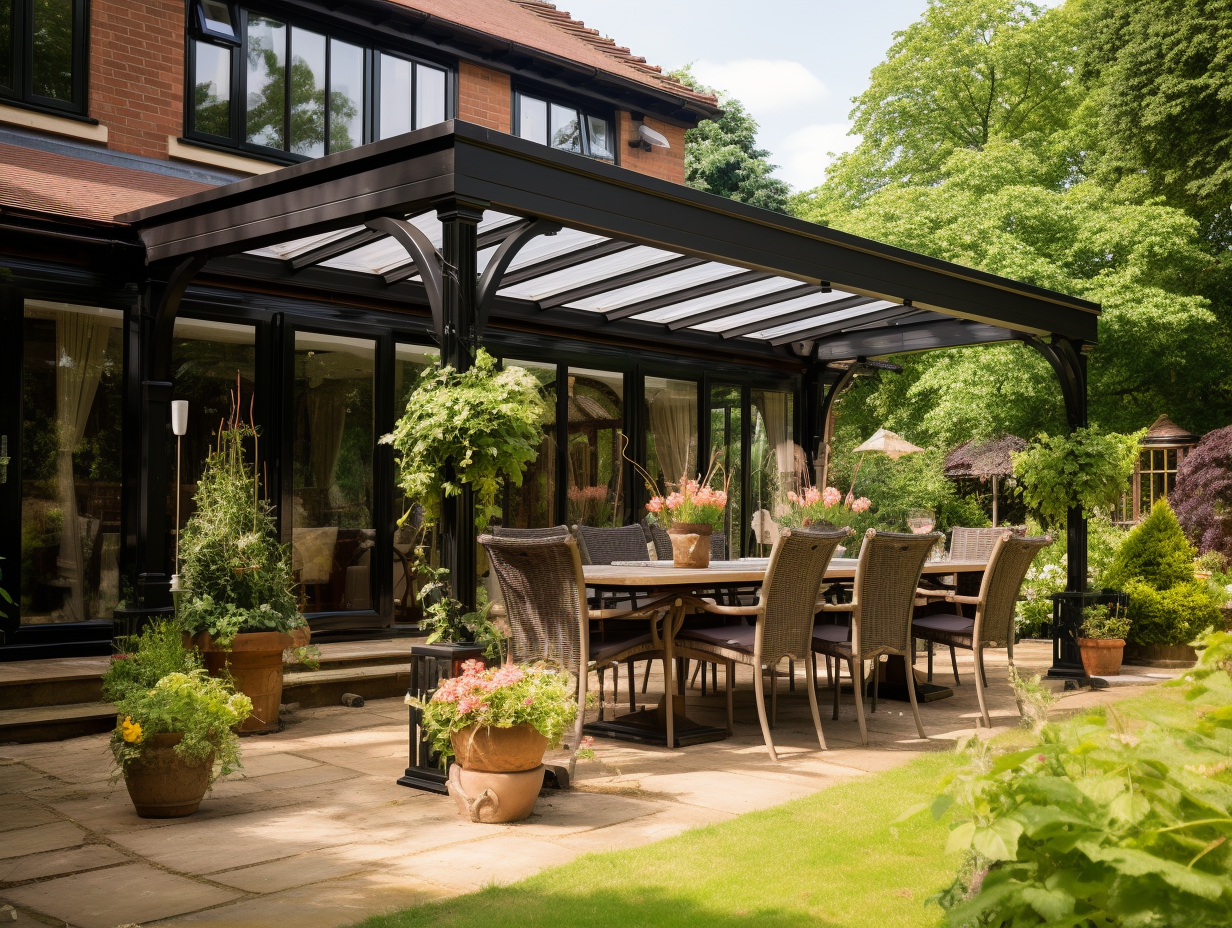 Stalowa, kuta pergola ogrodowa