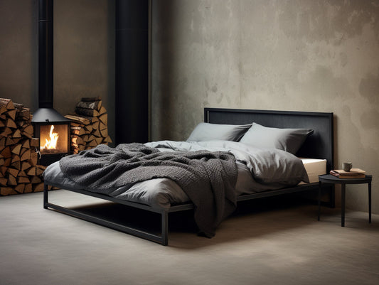 Łóżko metalowe - minimalistyczny design - "Przybor"