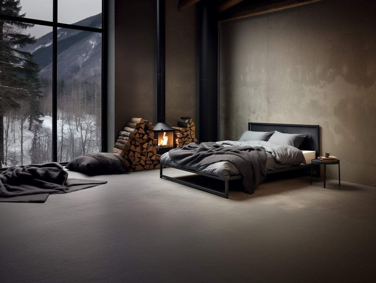 Łóżko metalowe - minimalistyczny design - "Przybor" wystrój wnętrza